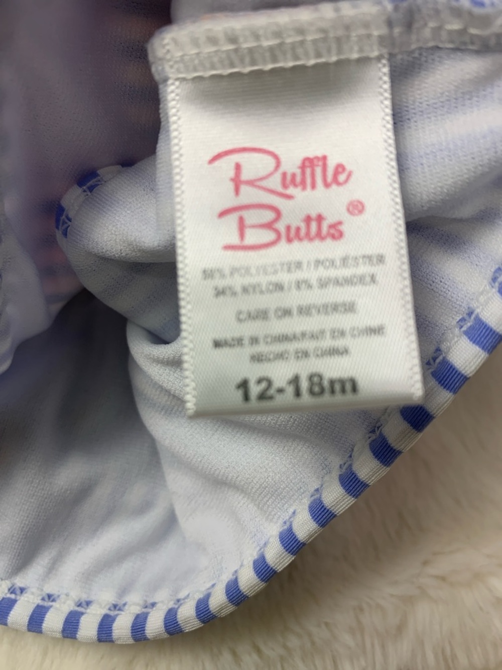 Ruffle Butts Blue and Pink Striped Ruffle Two-Piece Set - Picture 4 of 6